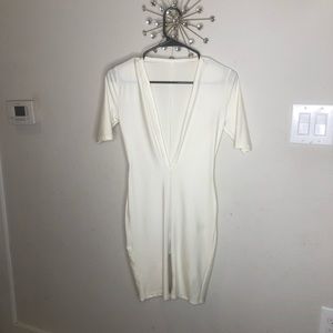 White V-Neck Bodysuit
